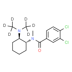 ChemSpider 2D Image | N-[(1R,2R)-2-{Bis[(~2~H_3_)methyl]amino}cyclohexyl]-3,4-dichloro-N-methylbenzamide | C16H16D6Cl2N2O
