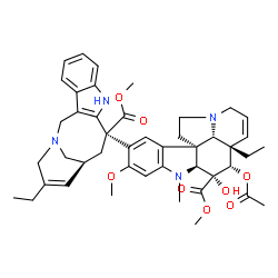 ChemSpider 2D Image | Methyl (3alpha,4alpha)-4-acetoxy-15-[(12R,14S)-16-ethyl-12-(methoxycarbonyl)-1,10-diazatetracyclo[12.3.1.0~3,11~.0~4,9~]octadeca-3(11),4,6,8,15-pentaen-12-yl]-3-hydroxy-16-methoxy-1-methyl-6,7-didehyd
roaspidospermidine-3-carboxylate | C45H54N4O8