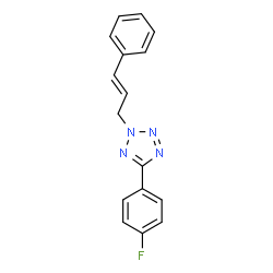 ChemSpider 2D Image | 5-(4-Fluorophenyl)-2-[(2E)-3-phenyl-2-propen-1-yl]-2H-tetrazole | C16H13FN4