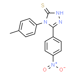 ChemSpider 2D Image | 4-(4-methylphenyl)-5-(4-nitrophenyl)-4H-1,2,4-triazole-3-thiol | C15H12N4O2S