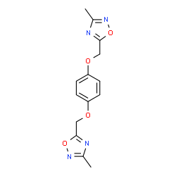 ChemSpider 2D Image | 5,5'-[1,4-Phenylenebis(oxymethylene)]bis(3-methyl-1,2,4-oxadiazole) | C14H14N4O4