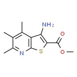ChemSpider 2D Image | Methyl 3-amino-4,5,6-trimethylthieno[2,3-b]pyridine-2-carboxylate | C12H14N2O2S