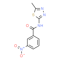 ChemSpider 2D Image | N-(5-Methyl-1,3,4-thiadiazol-2-yl)-3-nitrobenzamide | C10H8N4O3S