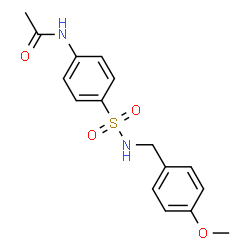ChemSpider 2D Image | N-{4-[(4-Methoxybenzyl)sulfamoyl]phenyl}acetamide | C16H18N2O4S