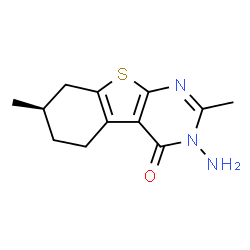 ChemSpider 2D Image | (7R)-3-Amino-2,7-dimethyl-5,6,7,8-tetrahydro[1]benzothieno[2,3-d]pyrimidin-4(3H)-one | C12H15N3OS