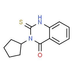 ChemSpider 2D Image | 4(3H)-quinazolinone, 3-cyclopentyl-2-mercapto- | C13H14N2OS