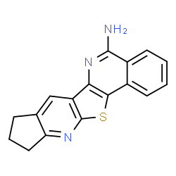 ChemSpider 2D Image | 9,10-Dihydro-8H-cyclopenta[5',6']pyrido[3',2':4,5]thieno[3,2-c]isoquinolin-5-amine | C17H13N3S
