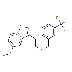 ChemSpider 2D Image | 2-(5-Methoxy-1H-indol-3-yl)-N-[3-(trifluoromethyl)benzyl]ethanamine | C19H19F3N2O
