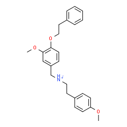 ChemSpider 2D Image | 2-(4-Methoxyphenyl)-N-[3-methoxy-4-(2-phenylethoxy)benzyl]ethanaminium | C25H30NO3
