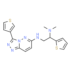 ChemSpider 2D Image | N~1~,N~1~-Dimethyl-1-(2-thienyl)-N~2~-[3-(3-thienyl)[1,2,4]triazolo[4,3-b]pyridazin-6-yl]-1,2-ethanediamine | C17H18N6S2