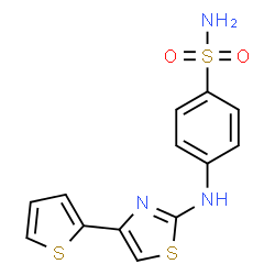 ChemSpider 2D Image | 4-{[4-(2-Thienyl)-1,3-thiazol-2-yl]amino}benzenesulfonamide | C13H11N3O2S3