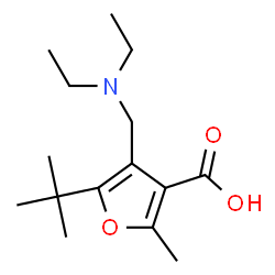 ChemSpider 2D Image | 5-tert-Butyl-4-[(diethylamino)methyl]-2-methyl-3-furoic acid | C15H25NO3