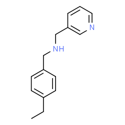 ChemSpider 2D Image | [(4-ETHYLPHENYL)METHYL](PYRIDIN-3-YLMETHYL)AMINE | C15H18N2