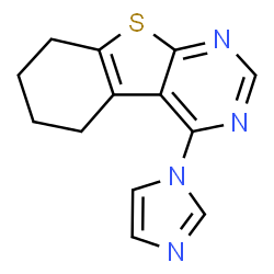 ChemSpider 2D Image | 4-(1H-Imidazol-1-yl)-5,6,7,8-tetrahydro[1]benzothieno[2,3-d]pyrimidine | C13H12N4S