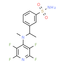 ChemSpider 2D Image | 3-{1-[Methyl(2,3,5,6-tetrafluoro-4-pyridinyl)amino]ethyl}benzenesulfonamide | C14H13F4N3O2S