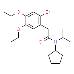 ChemSpider 2D Image | 2-(2-Bromo-4,5-diethoxyphenyl)-N-cyclopentyl-N-isopropylacetamide | C20H30BrNO3