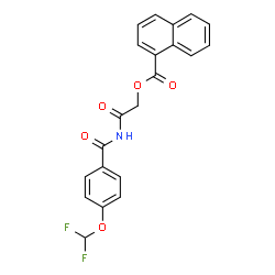 ChemSpider 2D Image | 2-{[4-(Difluoromethoxy)benzoyl]amino}-2-oxoethyl 1-naphthoate | C21H15F2NO5