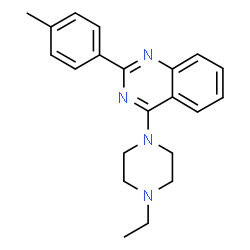 ChemSpider 2D Image | 4-(4-Ethyl-1-piperazinyl)-2-(4-methylphenyl)quinazoline | C21H24N4