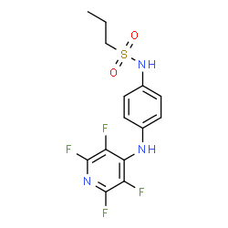 ChemSpider 2D Image | N-{4-[(2,3,5,6-Tetrafluoro-4-pyridinyl)amino]phenyl}-1-propanesulfonamide | C14H13F4N3O2S
