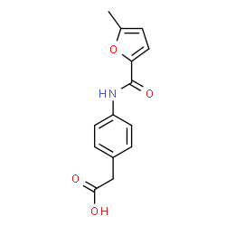 ChemSpider 2D Image | 2-[4-(5-METHYLFURAN-2-AMIDO)PHENYL]ACETIC ACID | C14H13NO4