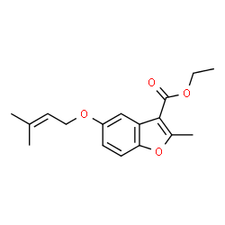 ChemSpider 2D Image | Ethyl 2-methyl-5-[(3-methyl-2-buten-1-yl)oxy]-1-benzofuran-3-carboxylate | C17H20O4