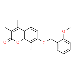 ChemSpider 2D Image | 7-[(2-Methoxybenzyl)oxy]-3,4,8-trimethyl-2H-chromen-2-one | C20H20O4
