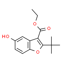 ChemSpider 2D Image | ethyl 2-tert-butyl-5-hydroxy-1-benzofuran-3-carboxylate | C15H18O4