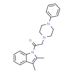 ChemSpider 2D Image | 1-(2,3-dimethylindol-1-yl)-2-(4-phenylpiperazin-1-yl)ethanone | C22H25N3O