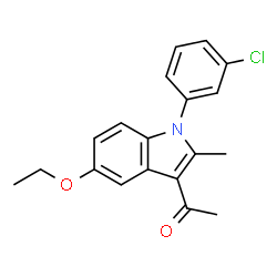 ChemSpider 2D Image | 1-[1-(3-Chlorophenyl)-5-ethoxy-2-methyl-1H-indol-3-yl]ethanone | C19H18ClNO2
