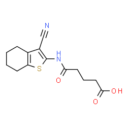 ChemSpider 2D Image | 4-[(3-cyano-4,5,6,7-tetrahydro-1-benzothiophen-2-yl)carbamoyl]butanoic acid | C14H16N2O3S