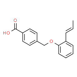 ChemSpider 2D Image | 4-({2-[(1E)-1-Propen-1-yl]phenoxy}methyl)benzoic acid | C17H16O3