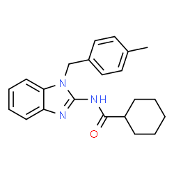 ChemSpider 2D Image | N-[1-(4-Methylbenzyl)-1H-benzimidazol-2-yl]cyclohexanecarboxamide | C22H25N3O