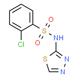 ChemSpider 2D Image | 2-Chloro-N-(1,3,4-thiadiazol-2-yl)benzenesulfonamide | C8H6ClN3O2S2