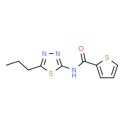 ChemSpider 2D Image | N-(5-Propyl-1,3,4-thiadiazol-2-yl)-2-thiophenecarboxamide | C10H11N3OS2