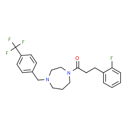 ChemSpider 2D Image | 3-(2-Fluorophenyl)-1-{4-[4-(trifluoromethyl)benzyl]-1,4-diazepan-1-yl}-1-propanone | C22H24F4N2O