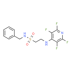 ChemSpider 2D Image | N-Benzyl-2-[(2,3,5,6-tetrafluoro-4-pyridinyl)amino]ethanesulfonamide | C14H13F4N3O2S