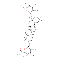 ChemSpider 2D Image | 1-O-[(3beta,5xi,9xi)-3-(beta-D-Glucopyranuronosyloxy)-28-oxoolean-12-en-28-yl]-beta-D-glucopyranose | C42H66O14