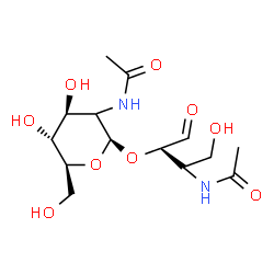 ChemSpider 2D Image | N-[(3R)-3-{[(2xi)-2-Acetamido-2-deoxy-beta-L-arabino-hexopyranosyl]oxy}-1-hydroxy-4-oxo-2-butanyl]acetamide | C14H24N2O9