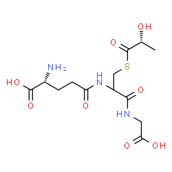 ChemSpider 2D Image | D-gamma-Glutamyl-S-[(2R)-2-hydroxypropanoyl]cysteinylglycine | C13H21N3O8S