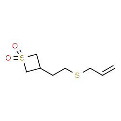 ChemSpider 2D Image | 3-[2-(Allylsulfanyl)ethyl]thietane 1,1-dioxide | C8H14O2S2