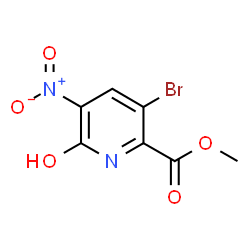 ChemSpider 2D Image | Methyl 3-bromo-6-hydroxy-5-nitro-2-pyridinecarboxylate | C7H5BrN2O5