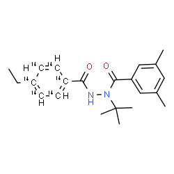 ChemSpider 2D Image | N'-{[4-Ethyl(~14~C_6_)phenyl]carbonyl}-3,5-dimethyl-N-(2-methyl-2-propanyl)benzohydrazide | C1614C6H28N2O2