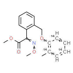ChemSpider 2D Image | Methyl (2Z)-(methoxyimino)[2-({[2-methyl(~14~C_6_)phenyl]oxy}methyl)phenyl]acetate | C1214C6H19NO4
