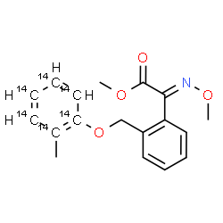 ChemSpider 2D Image | Methyl (2E)-(methoxyimino)[2-({[2-methyl(~14~C_6_)phenyl]oxy}methyl)phenyl]acetate | C1214C6H19NO4