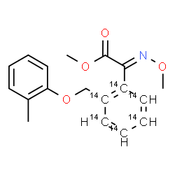 ChemSpider 2D Image | Methyl (2E)-(methoxyimino){2-[(2-methylphenoxy)methyl](~14~C_6_)phenyl}acetate | C1214C6H19NO4