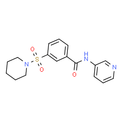 ChemSpider 2D Image | 3-(1-Piperidinylsulfonyl)-N-(3-pyridinyl)benzamide | C17H19N3O3S