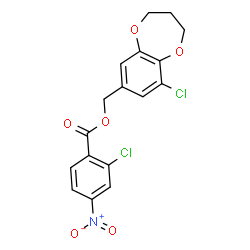 ChemSpider 2D Image | (9-Chloro-3,4-dihydro-2H-1,5-benzodioxepin-7-yl)methyl 2-chloro-4-nitrobenzoate | C17H13Cl2NO6