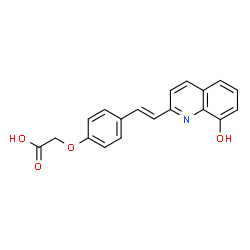 ChemSpider 2D Image | {4-[(E)-2-(8-Hydroxy-2-quinolinyl)vinyl]phenoxy}acetic acid | C19H15NO4