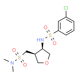 ChemSpider 2D Image | 3-Chloro-N-{(3R,4S)-4-[(dimethylsulfamoyl)methyl]tetrahydro-3-furanyl}benzenesulfonamide | C13H19ClN2O5S2