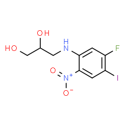 ChemSpider 2D Image | 3-[(5-Fluoro-4-iodo-2-nitrophenyl)amino]-1,2-propanediol | C9H10FIN2O4